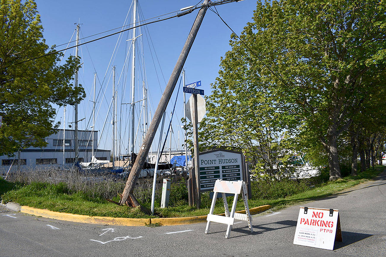 Pole down; detour set up in Port Townsend