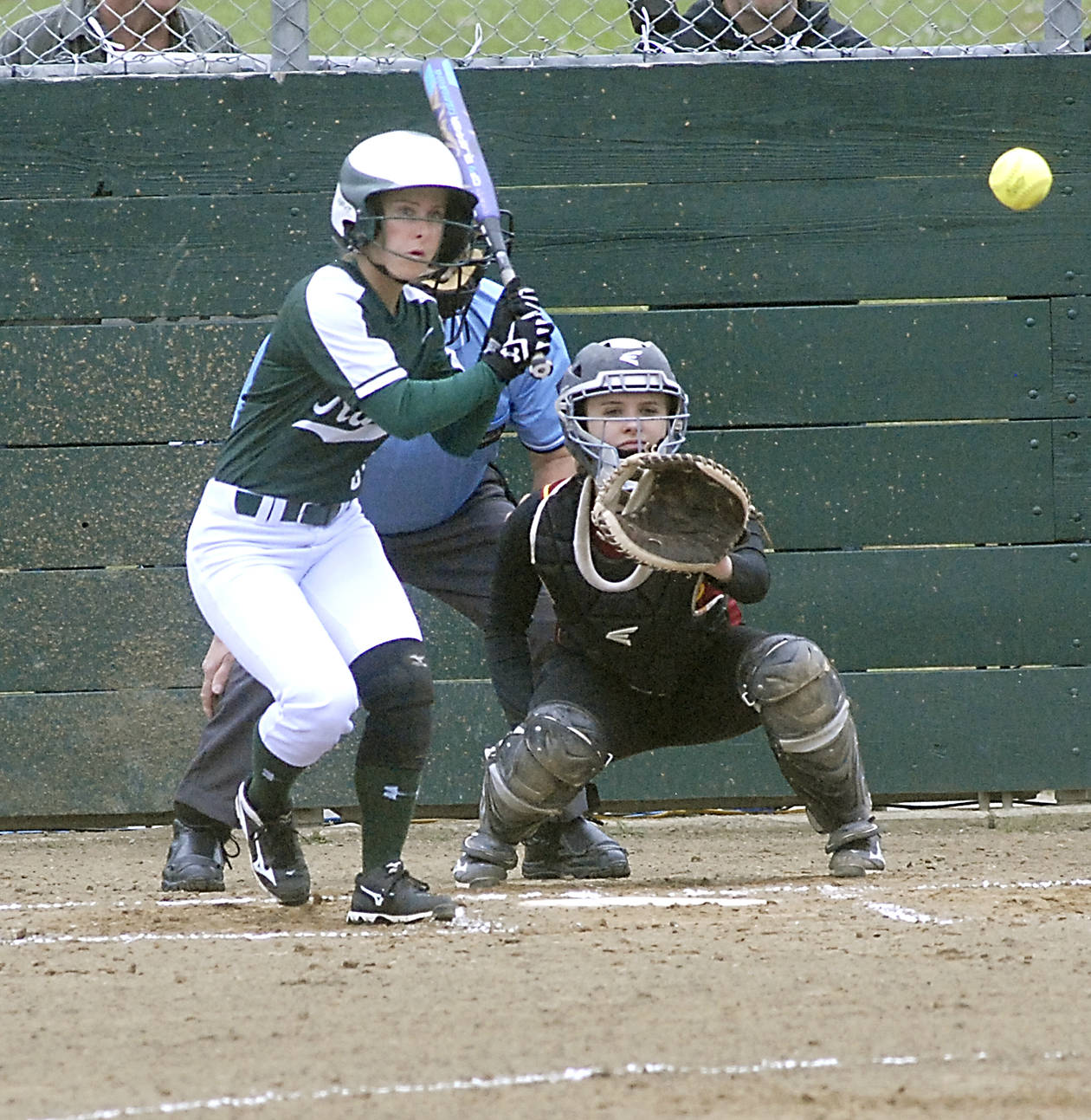 <strong>Keith Thorpe</strong>/Peninsula Daily News Port Angeles’ CC Robinson bats during a game against Kingston earlier this month. Robinson and the Roughriders open district tournament play Friday at the Regional Athletic Complex in Lacey.