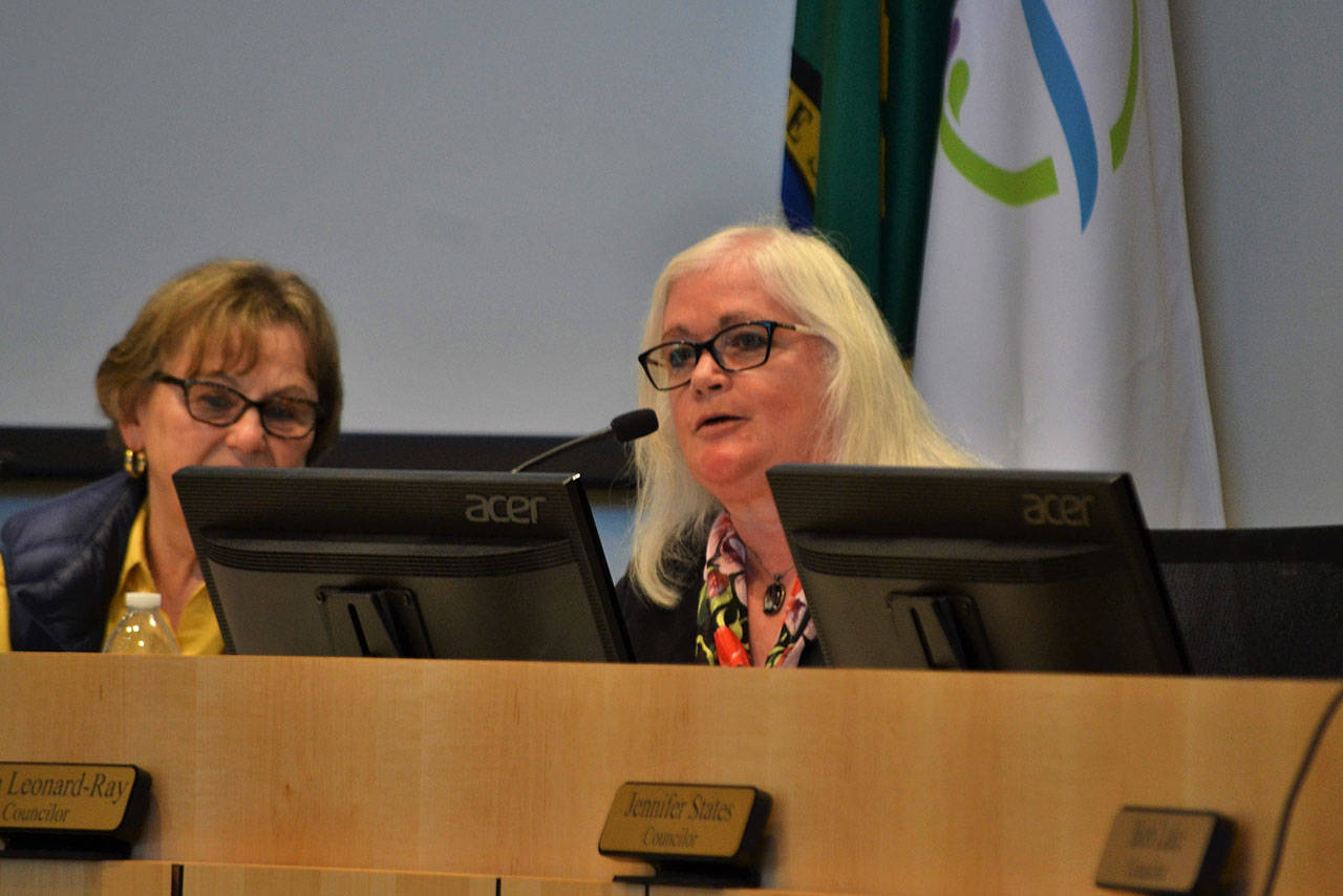 Sequim City Council member Pam Leonard-Ray has announced that the May 29 council meeting will be her last before she moves to Carson City, Nev., to help her parents. (Matthew Nash/Olympic Peninsula News Group)