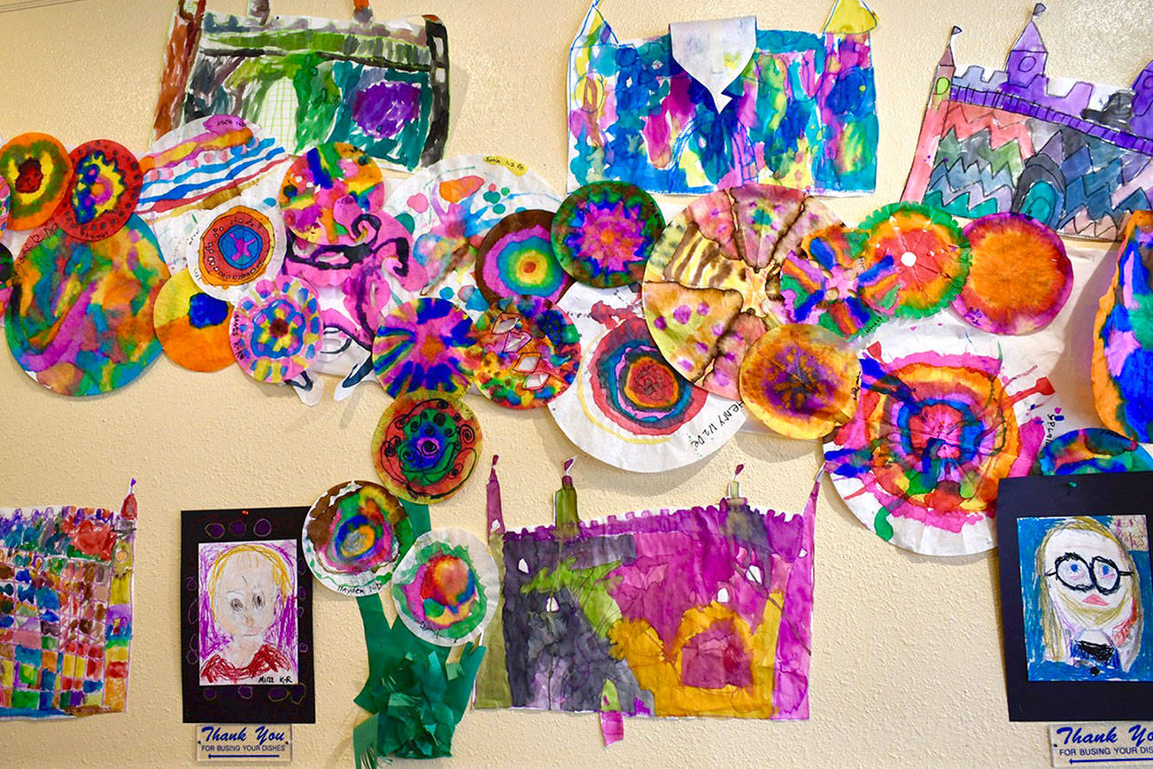 Student artwork on display at Port Townsend businesses during Art Wave