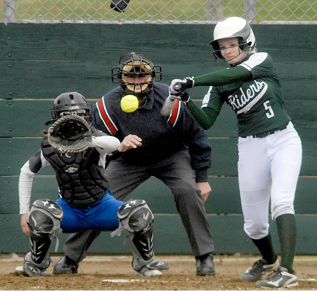 Port Angeles’ Natalie Steinman posted astounding statistics during her senior season including a .700 batting average, 73 RBIs and 24 extra-base hits. Keith Thorpe/Peninsula Daily News