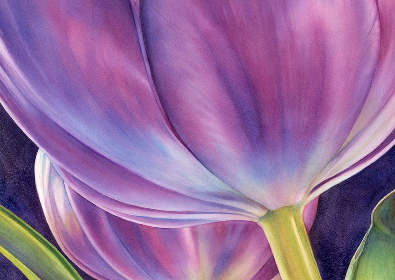 Sandy Haight’s flowers will be on view at the Northwinds Art Center during the Port Townsend Gallery Walk on Saturday.