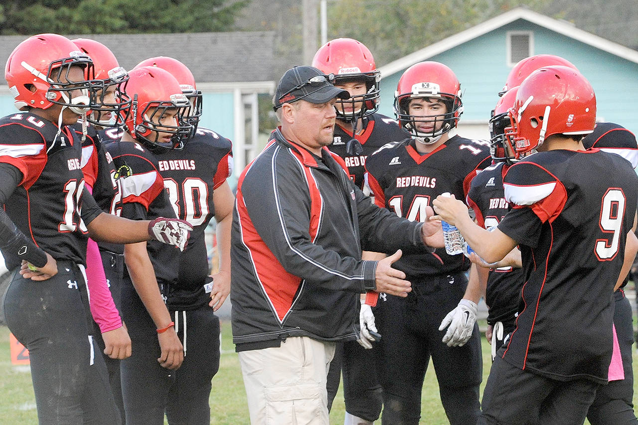 Neah Bay football and girls basketball head coach Tony McCaulley has stepped down after 10 football and five basketball seasons. McCaulley won four Class 1B state football titles in his tenure. Lonnie Archibald/for Peninsula Daily News