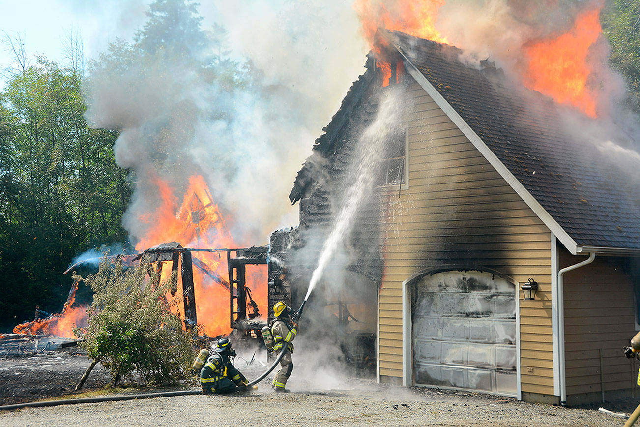 Firefighters respond to fully involved house fire near Port Angeles