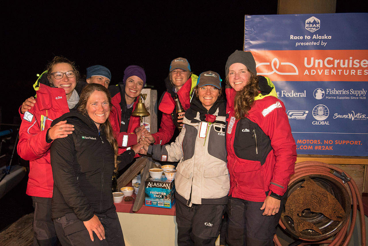 Team Sail Like A Girl has won the 2018 Race to Alaska, arriving in Ketchikan at 12:17 a.m. Sunday. (Katrina Zoe Norbom/Race to Alaska)