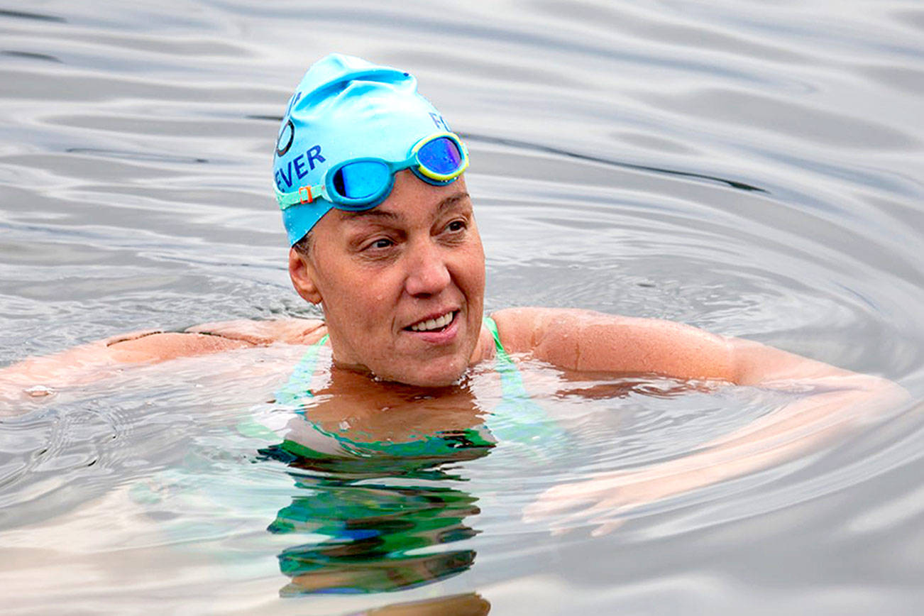 Susan Simmons of James Bay, B.C., plans to swim across the Strait of Juan de Fuca on Sunday. (provided)