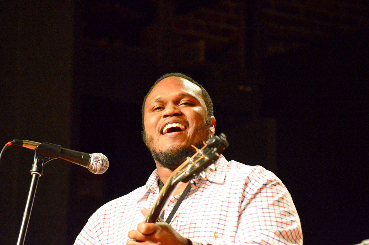 Jontavious Willis of Greenville, Ga., is among the young players in Port Townsend for the Acoustic Blues Festival all week. (Diane Urbani de la Paz/for Peninsula Daily News)