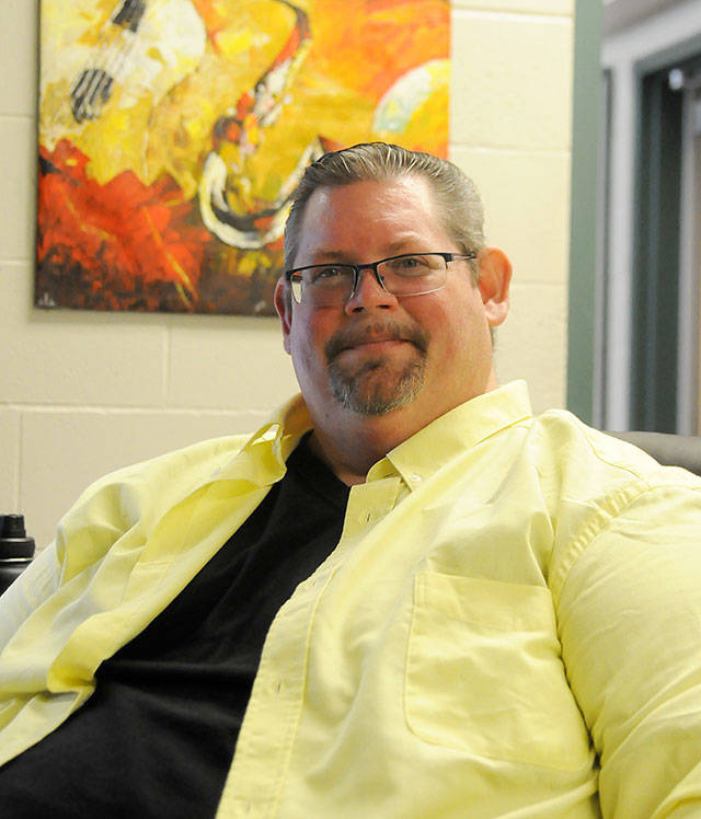 George Rodes, new Sequim Middle School band and choir director, has a number of new programs he’s looking to kick off laster this month as Sequim students prepare for the 2018-2019 school year. (Michael Dashiell/Olympic Peninsula News Group)