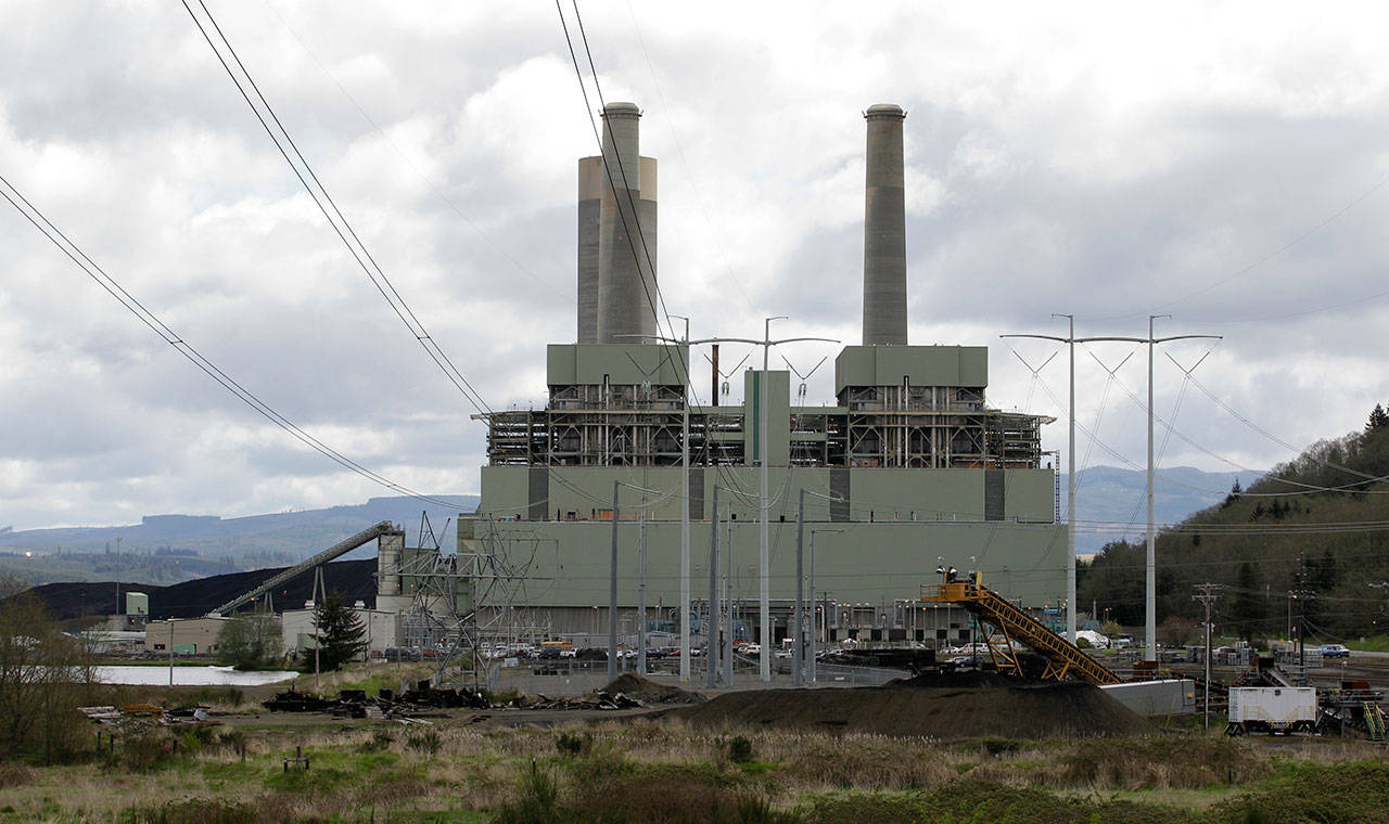 In this file photo, the coal-burning TransAlta plant is shown near Centralia. (The Associated Press)