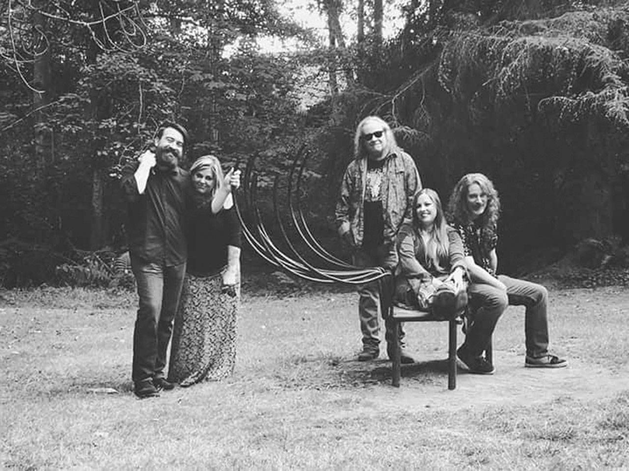 Bread & Gravy will perform at 1 p.m. Tuesday at St. Luke’s Episcopal Church’s Music Live at One special event for a 30 minute show. They’ll perform as a trio with Angela Clift, second from left, and Stephanie and Jess Doenges. Jason Taylor and Jerry Gilleland, seen standing, will not perform for this show. (Bread & Gravy)