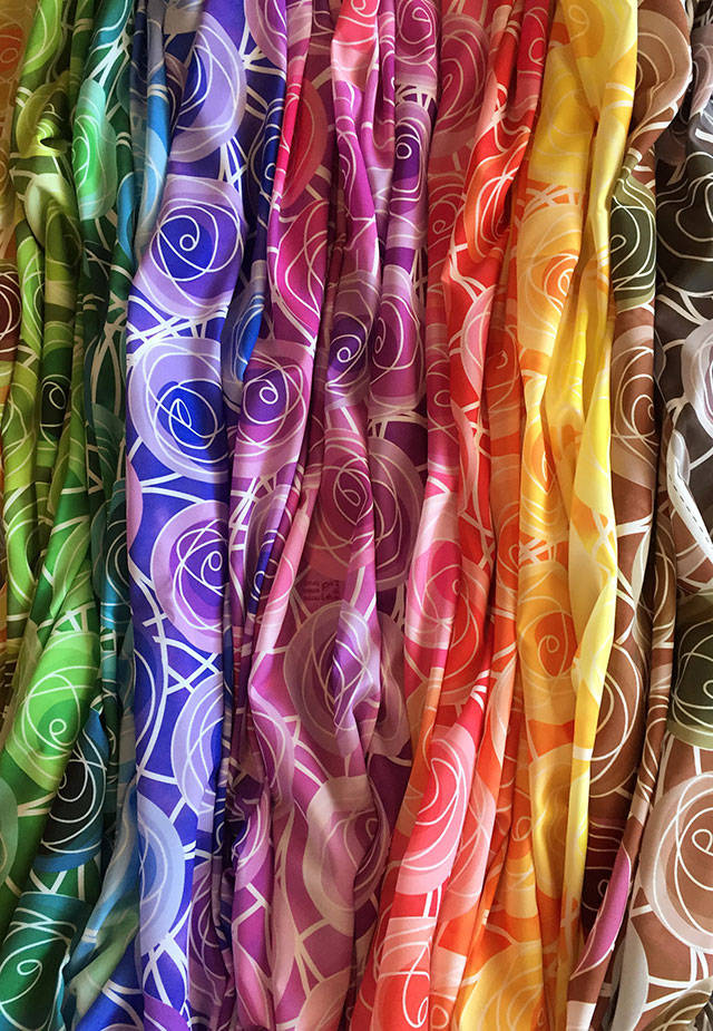 Fiber scarves by Renne Emiko Brock will be part of the “Transformative Style — Originality, Revolution and Repute” exhibition Saturday in Sequim.