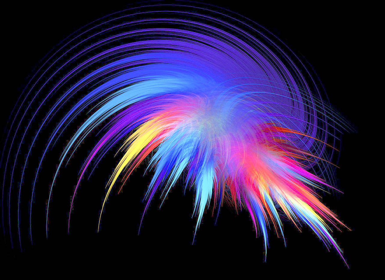“Colorburst” by Pamela Dick will be on display as part of the “Go Figure” exhibit at the Sequim Civic Center tonight during Sequim’s First Friday Art Walk.