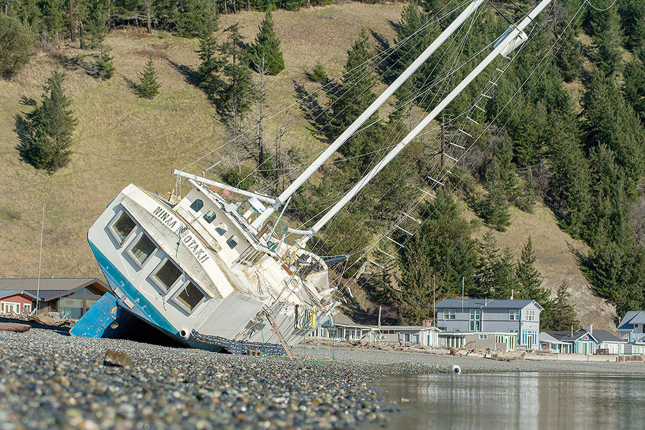 Captain eyes repairs needed to make boat beached at Beckett Point seaworthy