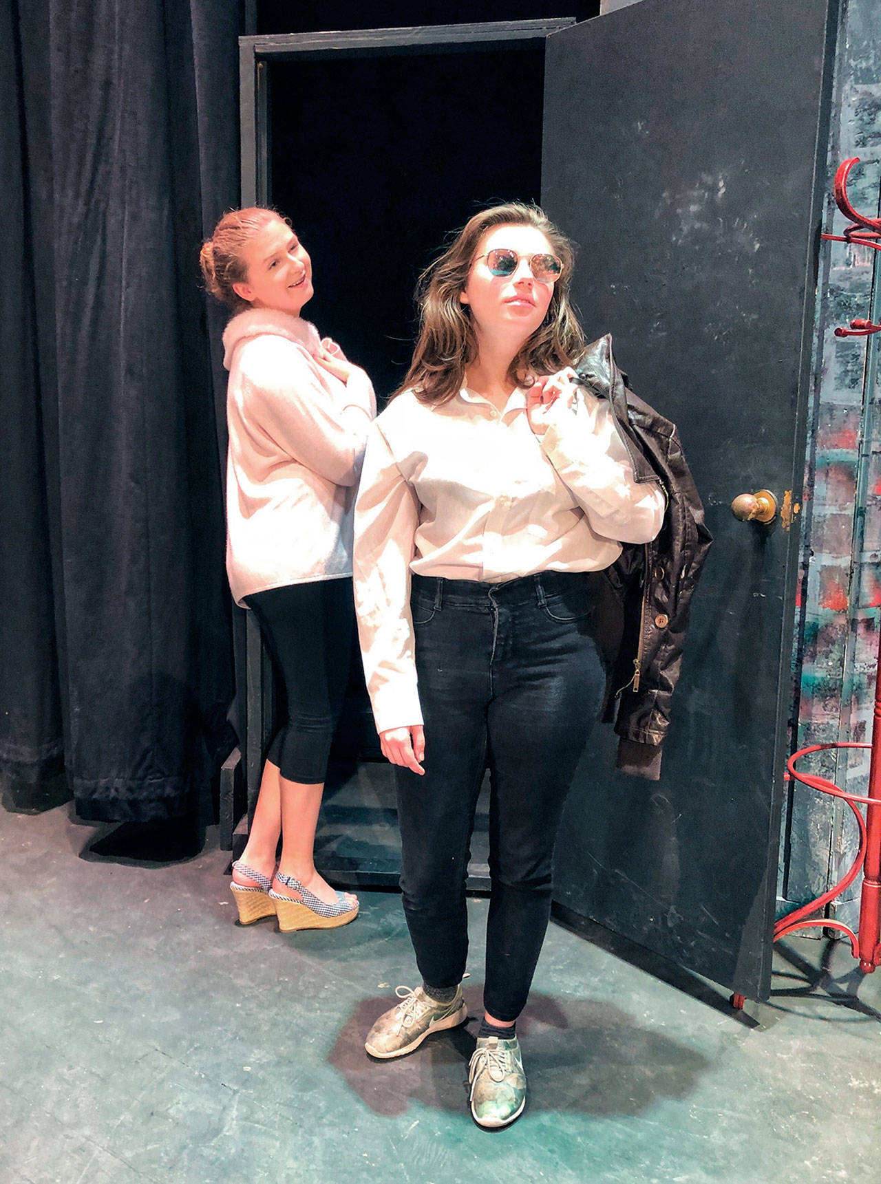 Sophie Orth (left) and Joelynne Jewell rehearse.