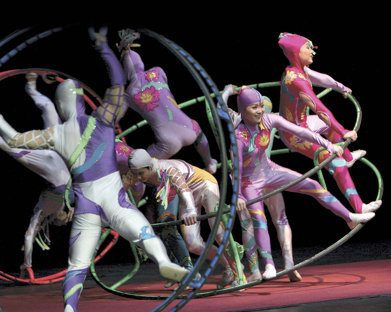 The Golden Dragon Acrobats will perform Cirque Ziva from 7 to 9 at the Port Angeles High School Performing Arts Center tonight.