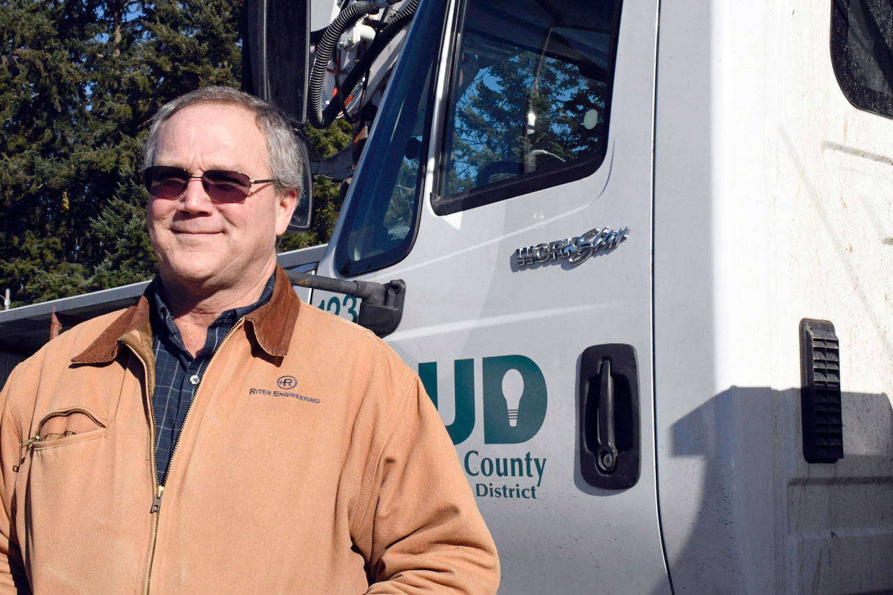 Jefferson County PUD acting General Manager Kevin Street is happy to be back on the job after his resignation last fall. He returned Dec. 20 to replace General Manager Larry Dunbar, whose employment was officially terminated Tuesday. (Jeannie McMacken/Peninsula Daily News)