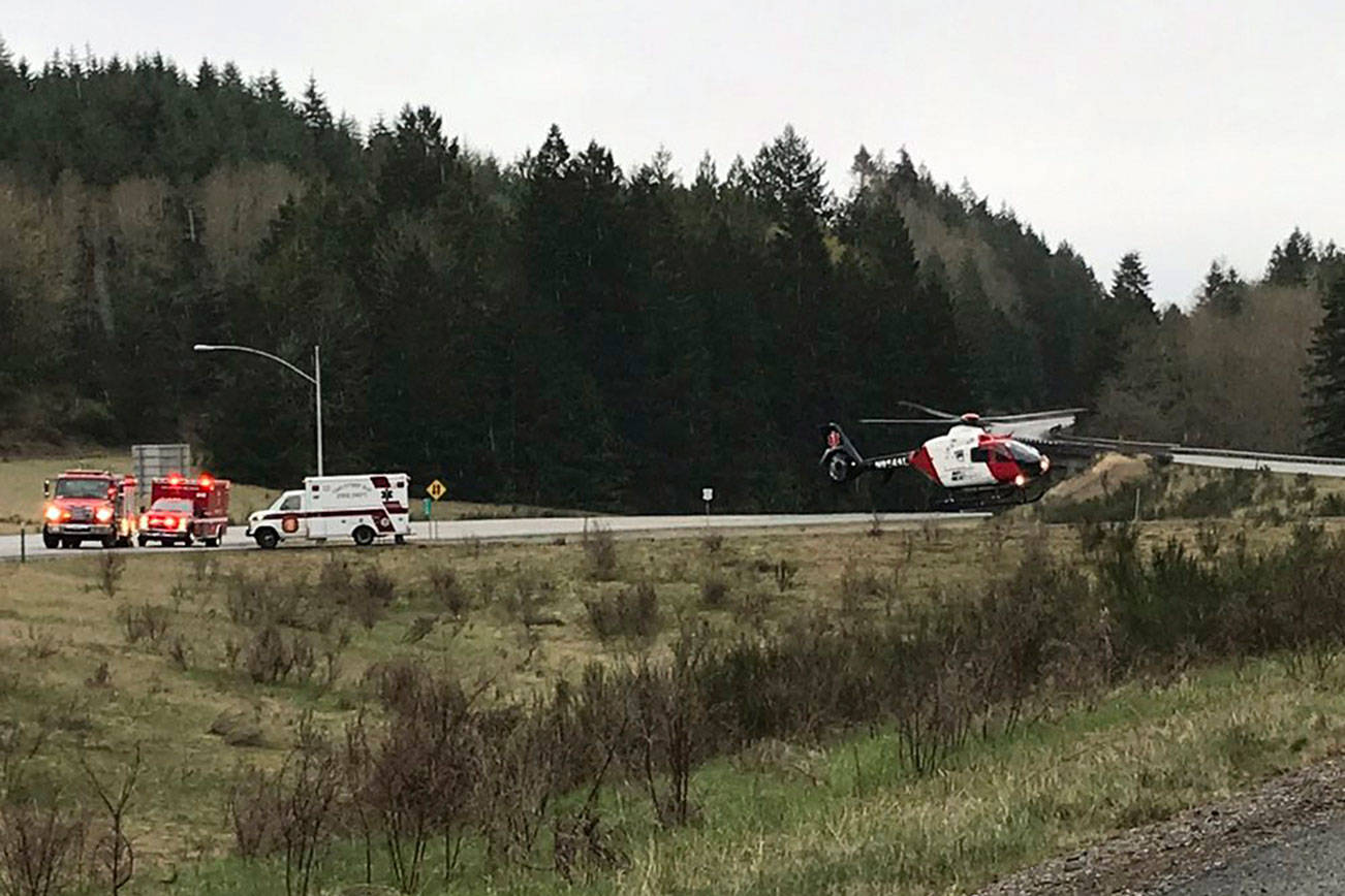 Port Angeles man airlifted after Jefferson County wreck