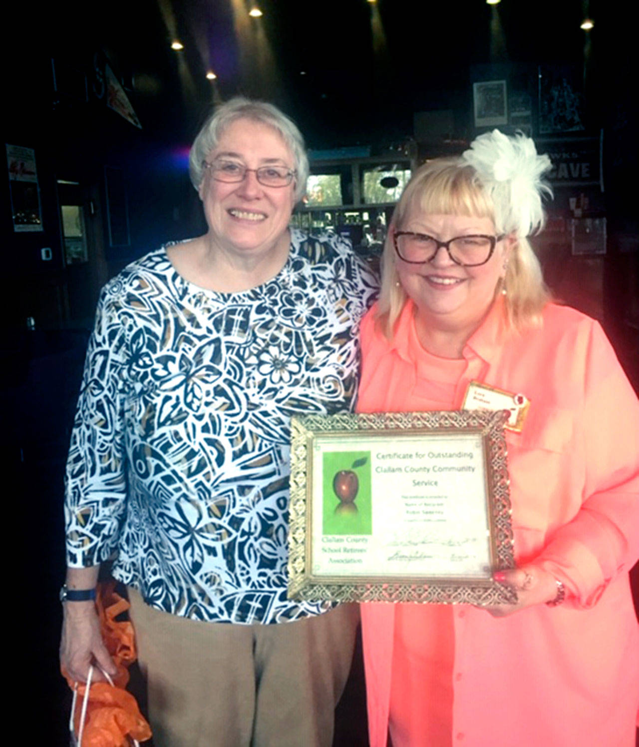 Community service award presented to Sweeney