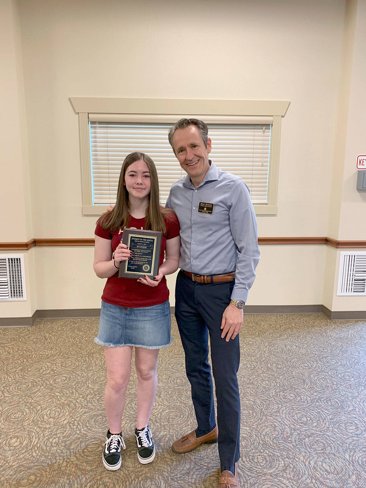PHOTO: Sequim Sunrise Rotary Club announces March Middle School Student of the Month