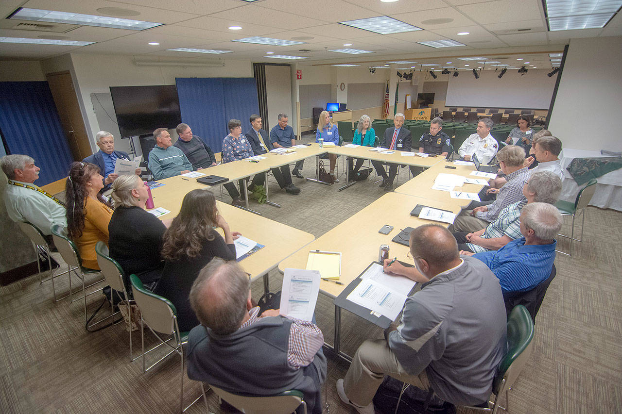City, county, school and health officials discuss the changes coming to Olympic Medical Center in the coming years. (Jesse Major/Peninsula Daily News)