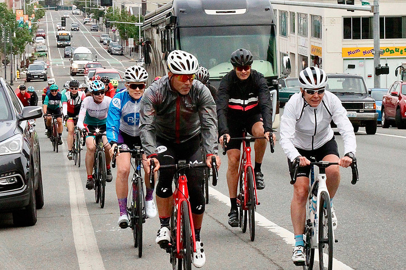 Cyclists ride up to Hurricane Ridge on Canada Day