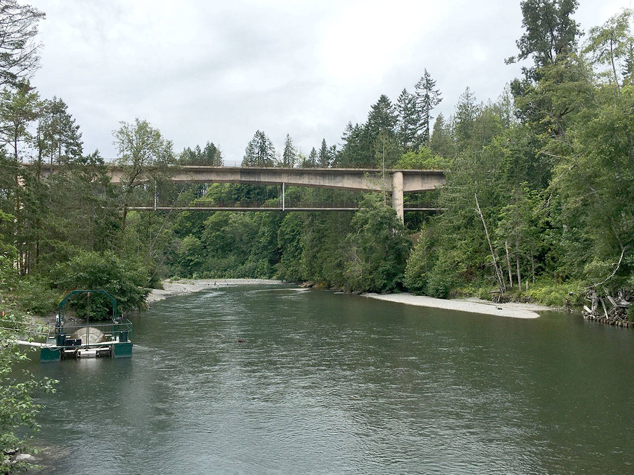 The Elwha River is shown west of Port Angeles, not far from the Ranney well groundwater collector that is due for a new roof. (Rob Ollikainen/Peninsula Daily News)