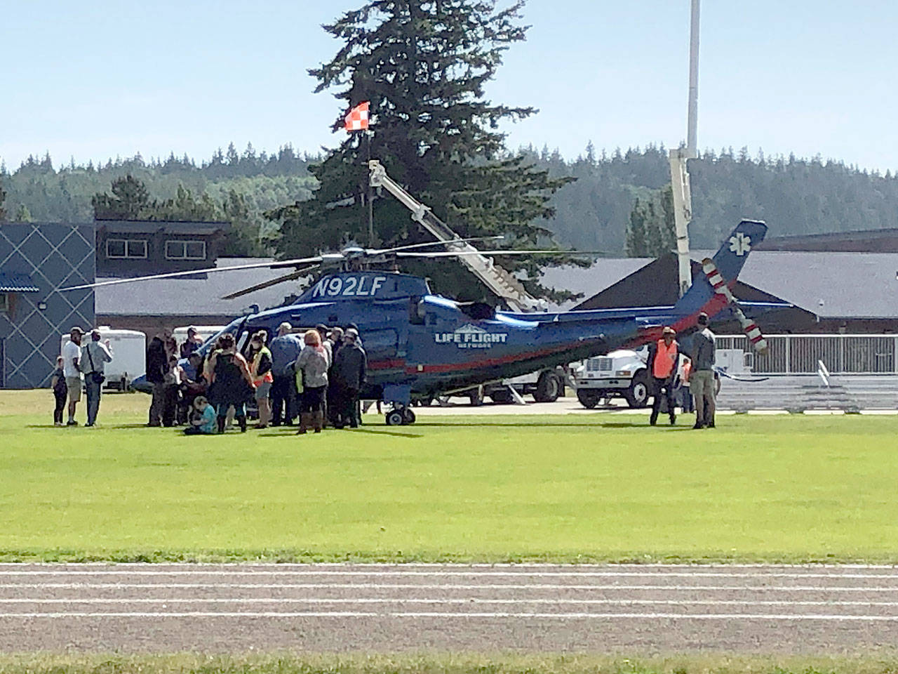 A LifeFlight helicopter on display at the Touch-A-Truck event held June 1 in Chimacum.