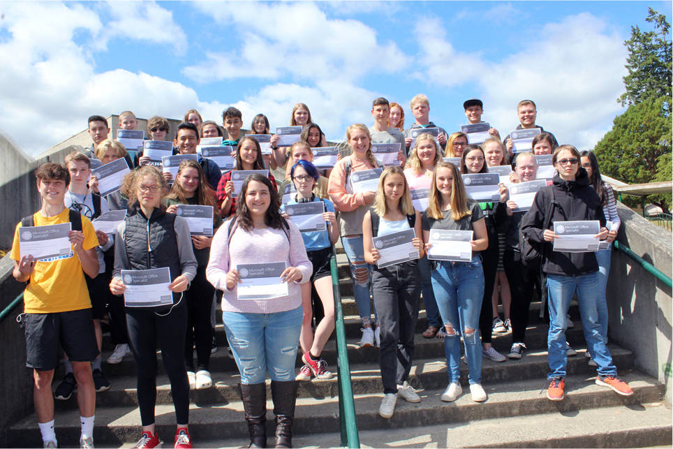 Port Angeles High School students earn Microsoft Office certification
