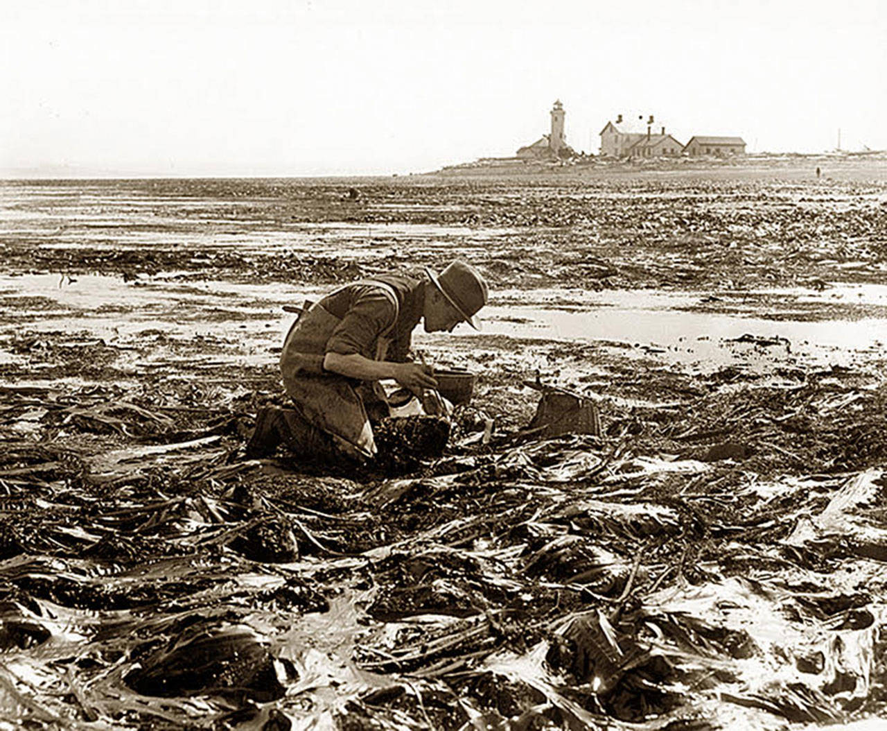 Noted marine biologist Ed Ricketts is pictured at Point Wilson Lighthouse in Port Townsend in July 1930. (Jack Calvin Photo/Pat Hathaway Collection)