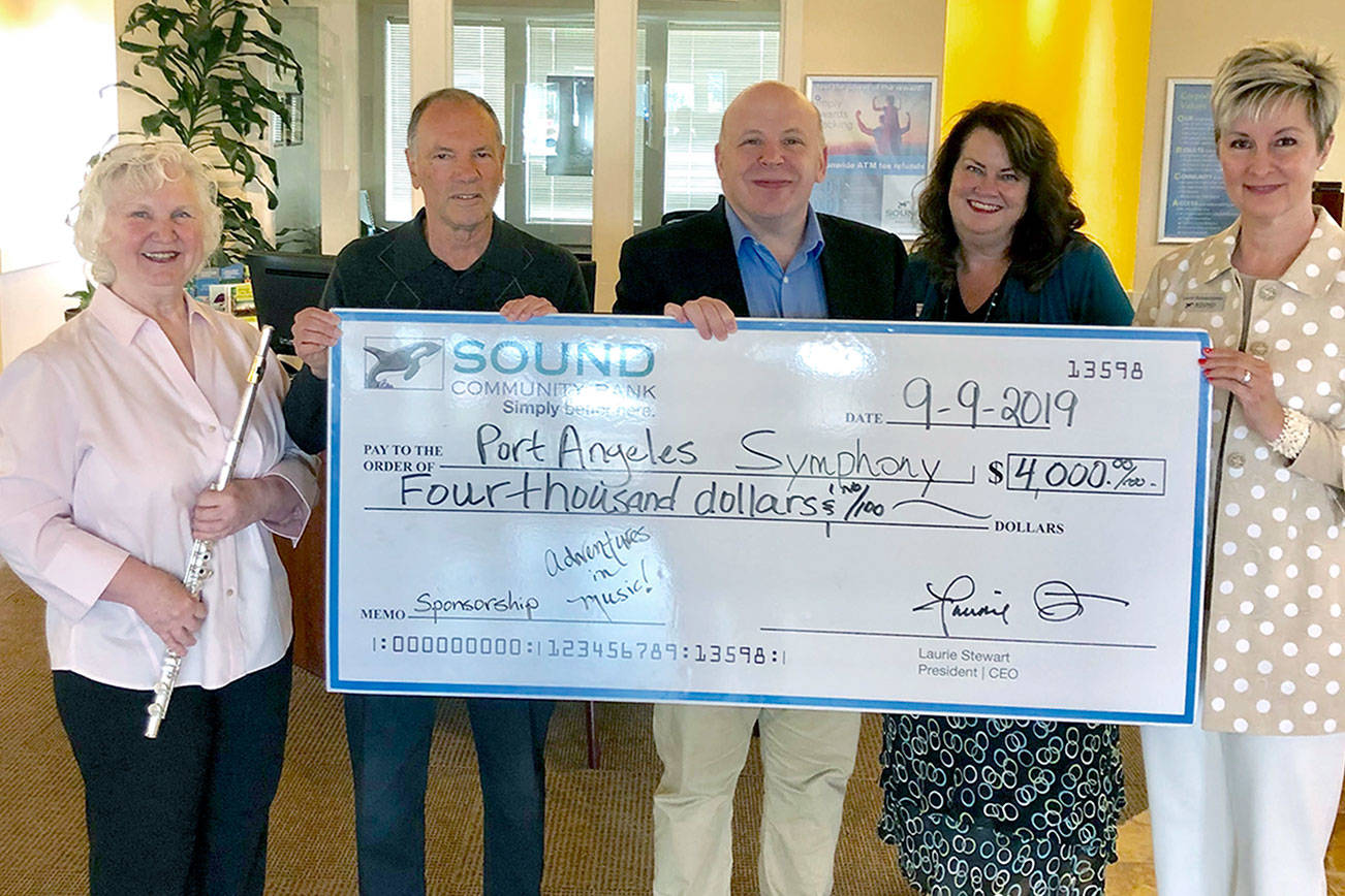 PHOTO: Port Angeles Symphony receives $4,000 for Adventures in Music program