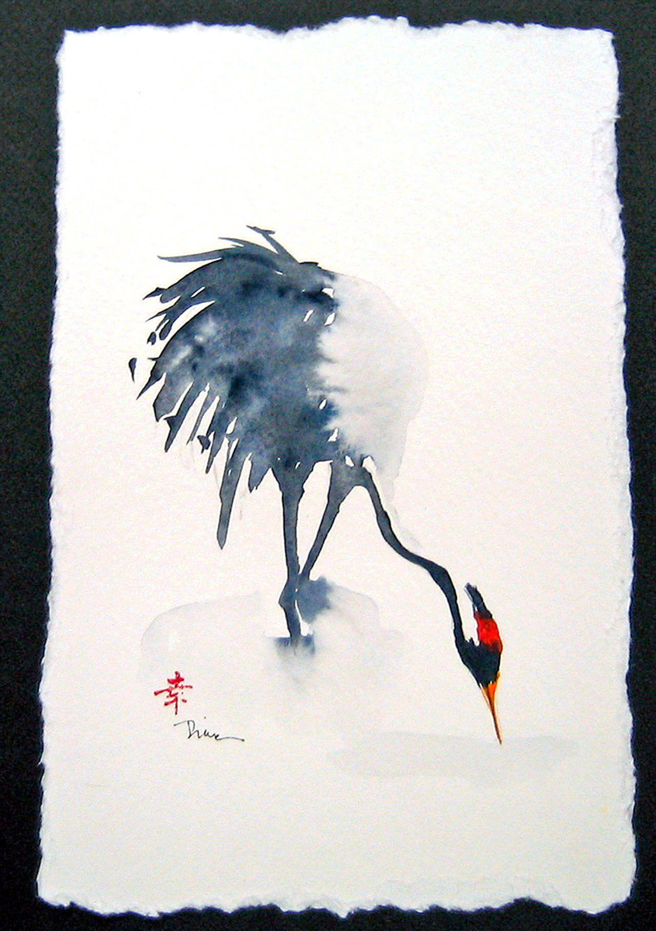 Japanese Crane” by Diane Holmes is among the artwork to be seen now at the Port Townsend Gallery.
