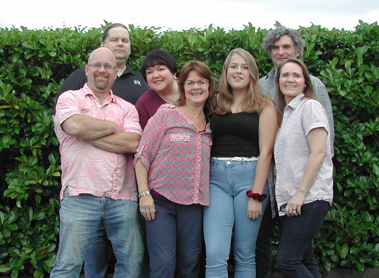 The Imagined Reality Improv group — including, from left, Tyler Weaver, Andrejs Zommers, Nancy Peterson, Marybeth Redmond, Rose Weaver, Patrick Ryan and Michelle Allen — visit Sequim’s Olympic Theatre Arts on Saturday.