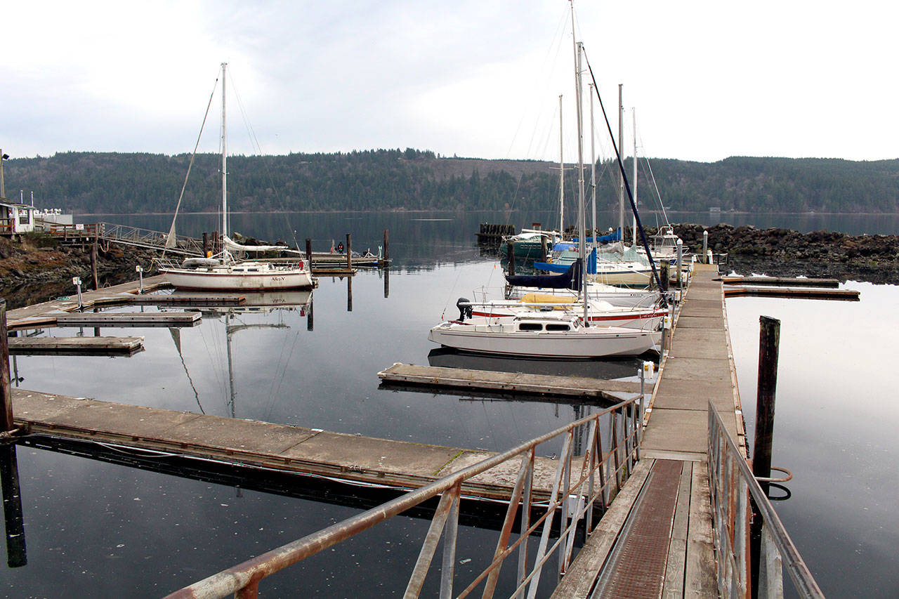 The Herb Beck Marina in Quilcene is to have its entrance dredged and repairs made to its buildings and dock after the apparent passage of the Port of Port Townsend’s Industrial Development District levy in the general election. (Zach Jablonski/Peninsula Daily News)