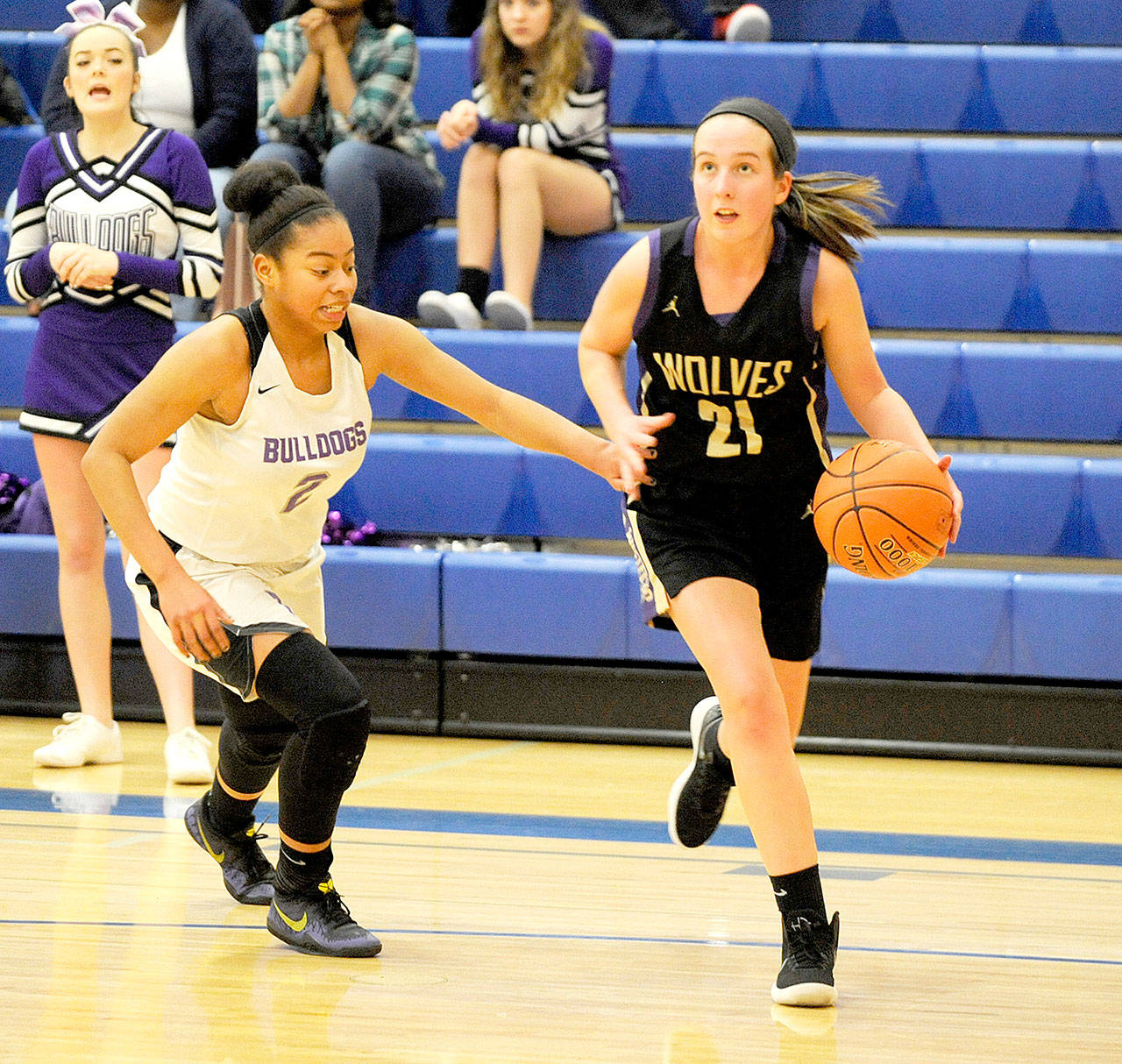 Michael Dashiell/Olympic Peninsula News Group Guard Kalli Wiker returns to the Sequim Wolves from last year’s team that made it to the 2A state tournament.