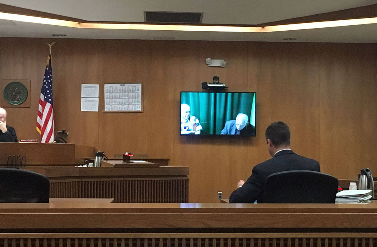 Timothy Rohn appears in Clallam County Superior Court on Monday. (Rob Ollikainen/Peninsula Daily News)