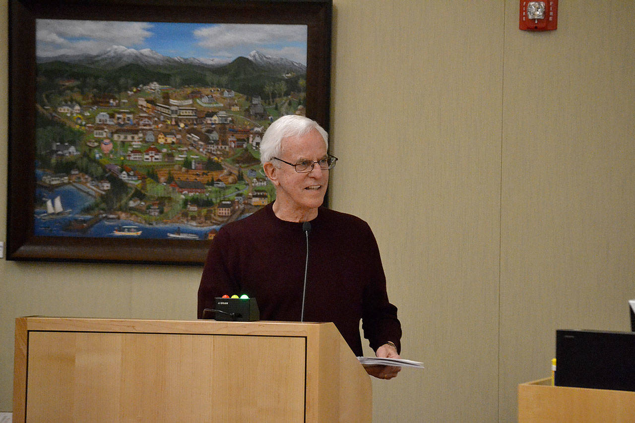 Robert “Bob” Bilow, who lives outside Sequim city limits, told Sequim City Council members he intends to appeal the notice of classification for the proposed medication assisted treatment facility because he believes it should fall under the C-2 process rather than the A-2 process. (Matthew Nash/Olympic Peninsula News Group)