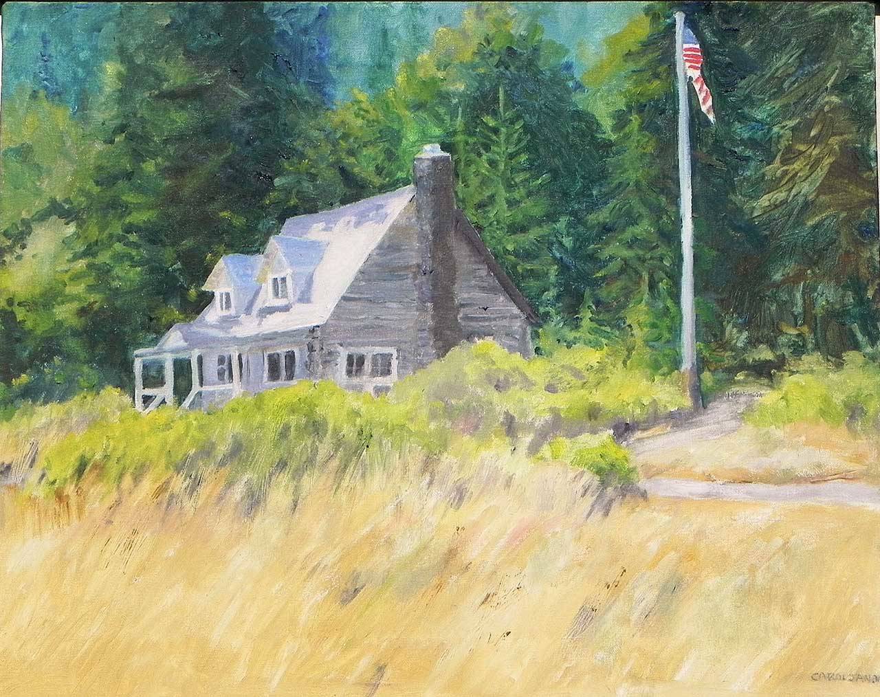“Ranger Station 1” by Carol Janda, who, along with Mary Franchini, is a featured artist at the Blue Whole Gallery’s July exhibit.