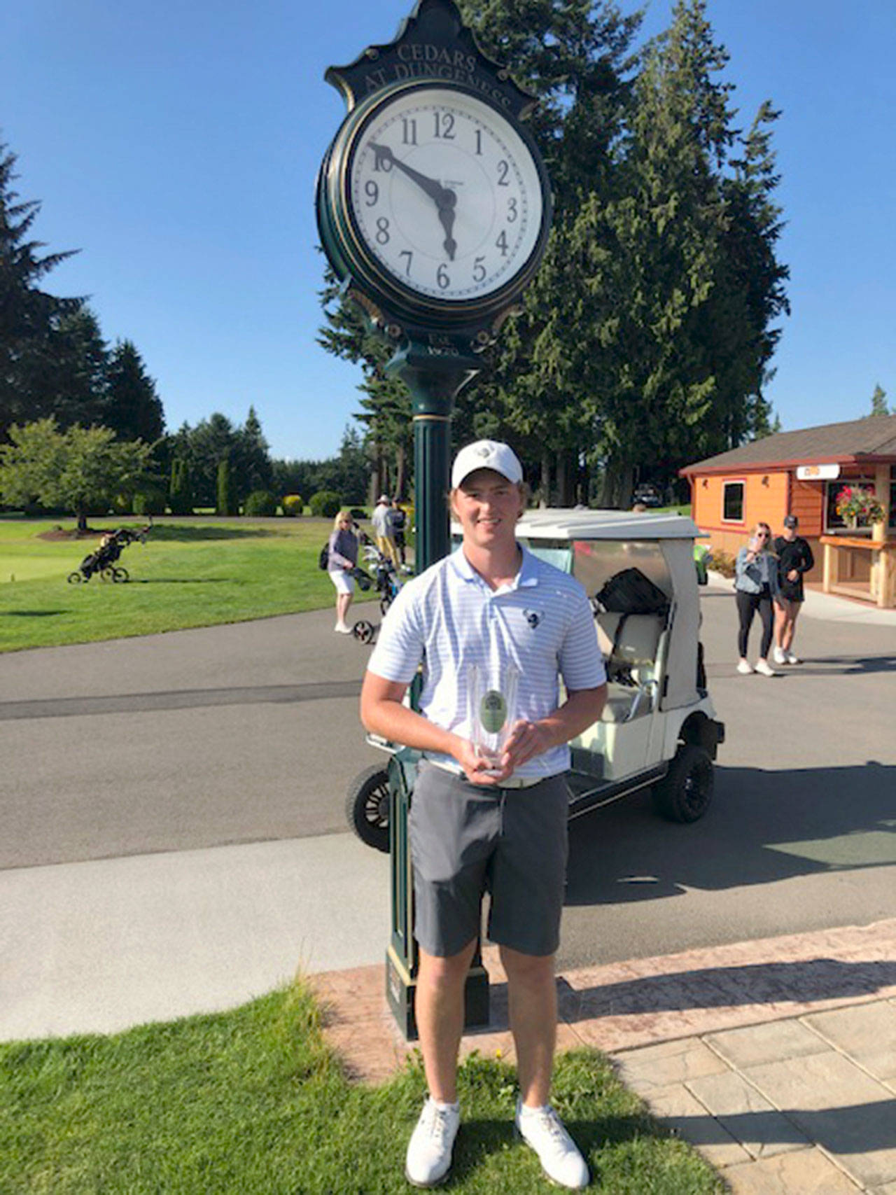 Devin Andrews, a redshirt junior on the Western Washington University golf team, went wire-to-wire to win the 2020 Clallam County Amateur at The Cedars at Dungeness golf course in Sequim on Sunday.