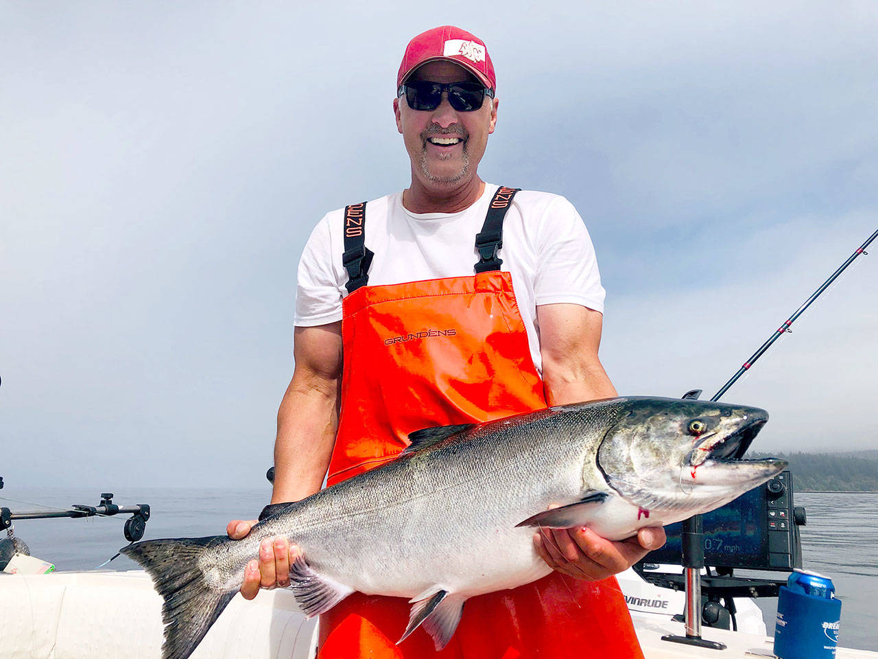 Larry Surdyk caught this 30-plus pound king while fishing off Hobuck Beach near Neah Bay on Wednesday, Aug. 5, 2020. Fishing with his son, Mike Surdyk, and Tony Petosa, the trio enjoyed limiting out for salmon multiple days in a row, an orca whale display and fishing for halibut on the Prairie west of Neah Bay.