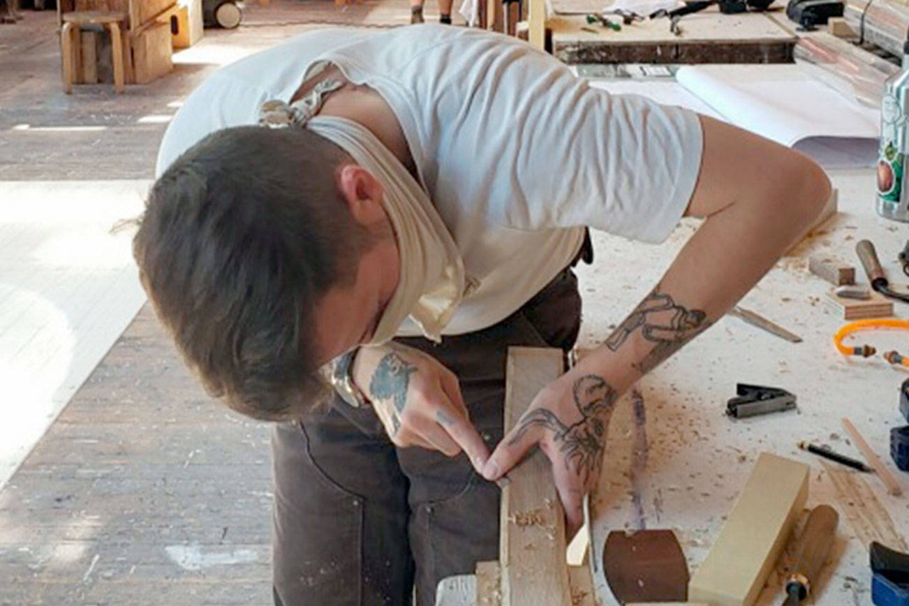 Jack Sincevich is a carpenter by trade and hopes to hone his skills while working with artist Jay Smith of Anacortes as part of a Washington State apprenticeship program.