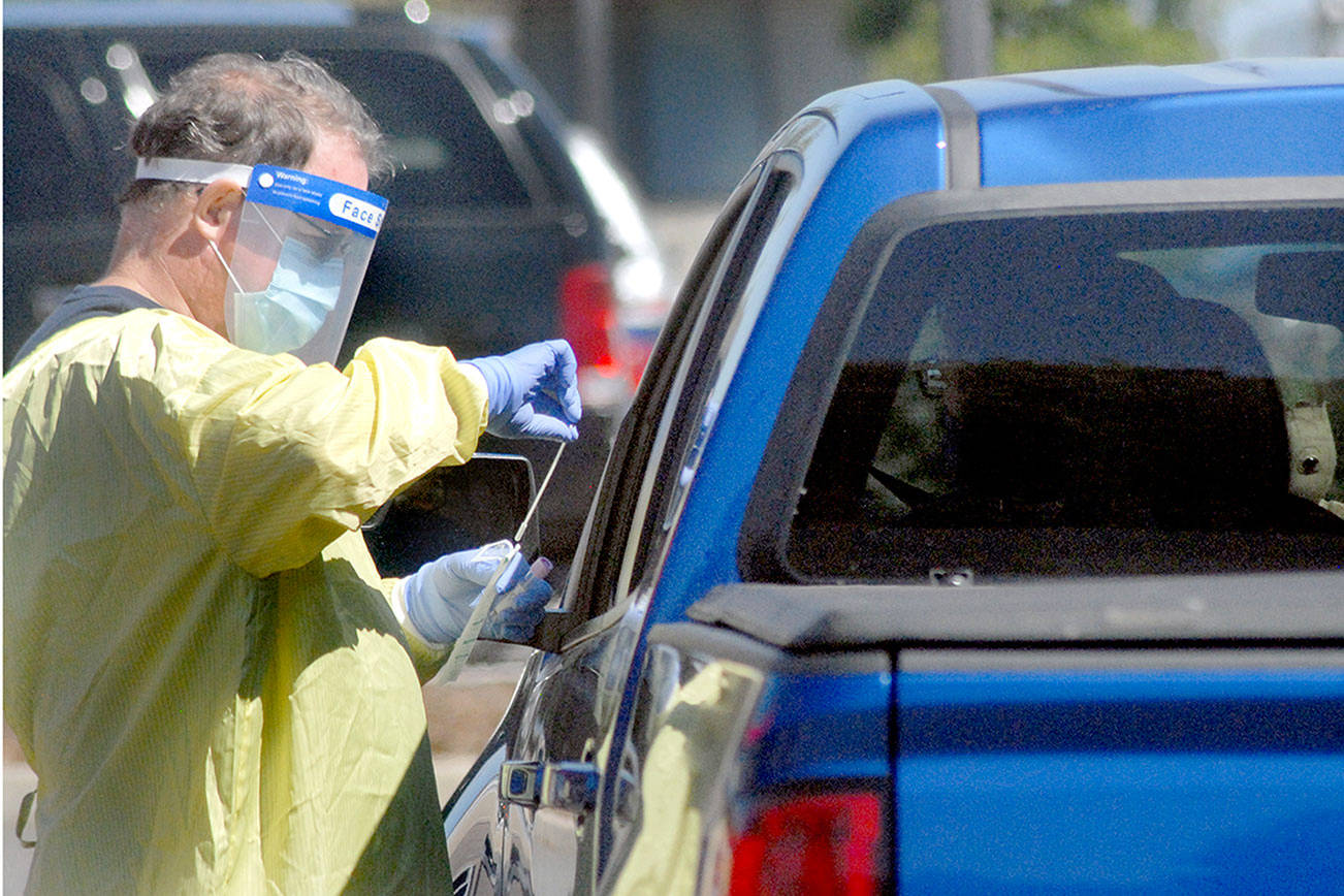 Drive-thru testing in Port Angeles