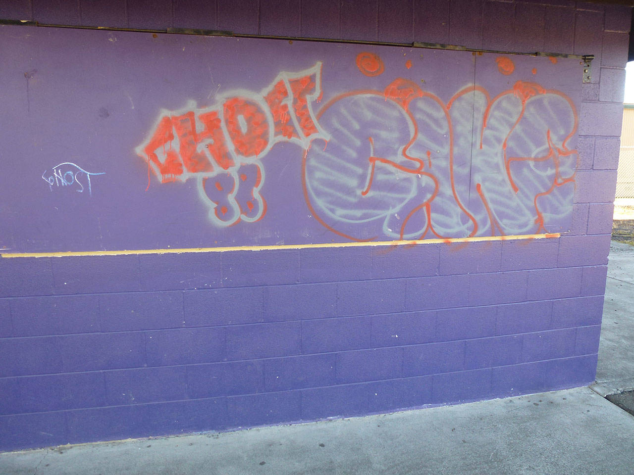A vandal tagged the outside and inside of portions of Helen Haller Elementary and the Sequim School District’s Athletic Field’s concession stand sometime between the first day of school on Sept. 2 and the morning of Sept. 3. Photo courtesy of Sequim Police Department