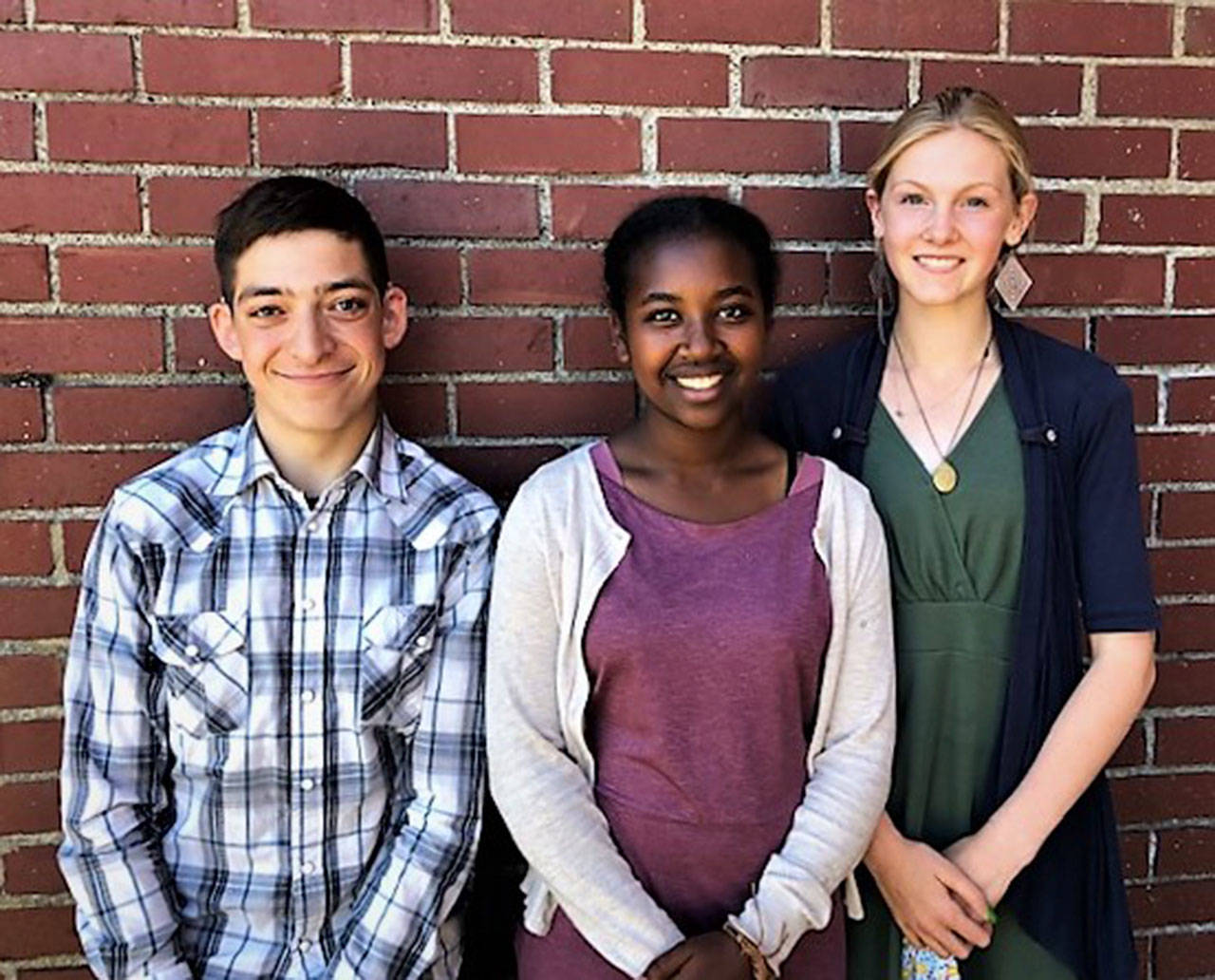 Scholarship winners are, form left, Aiden Gale, Tes Karjalainen and Celbie Karjalainen.