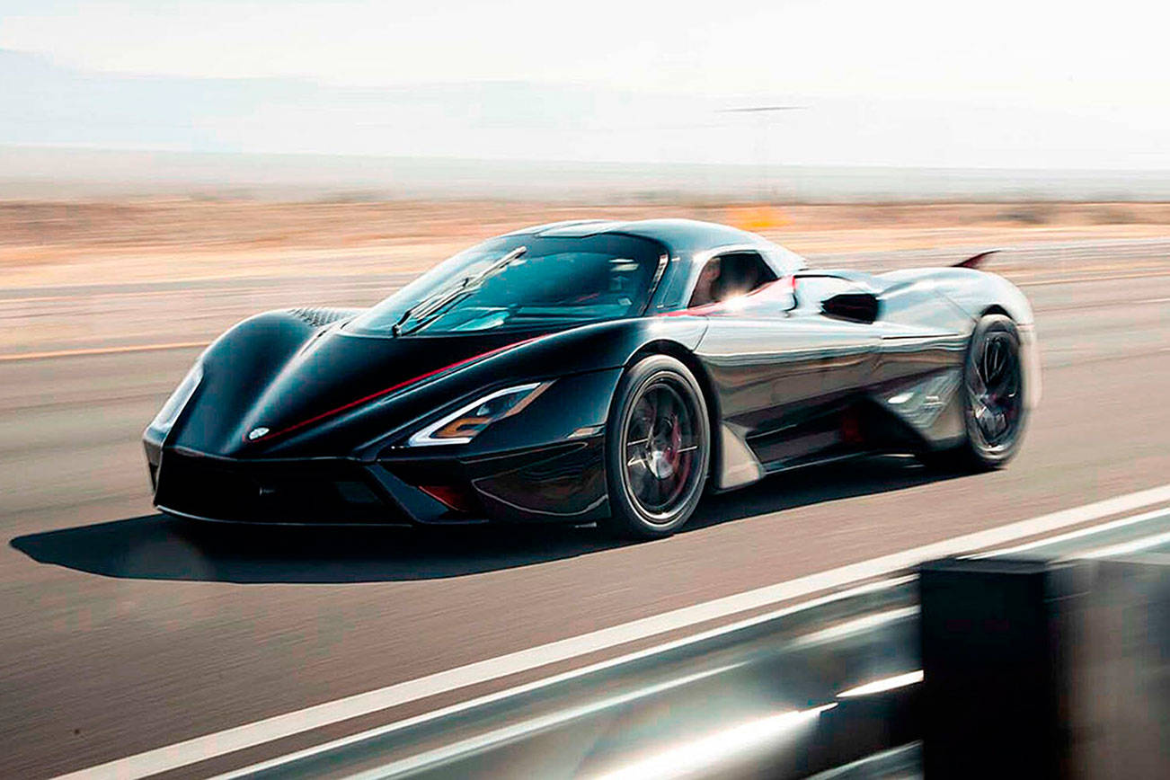 A SSC Tuatara built by a Richland company set the record for fastest speed by a production vehicle, hitting 331 mph on a highway outside of Pahrump, Nev., and averaging 316 mph over two runs.