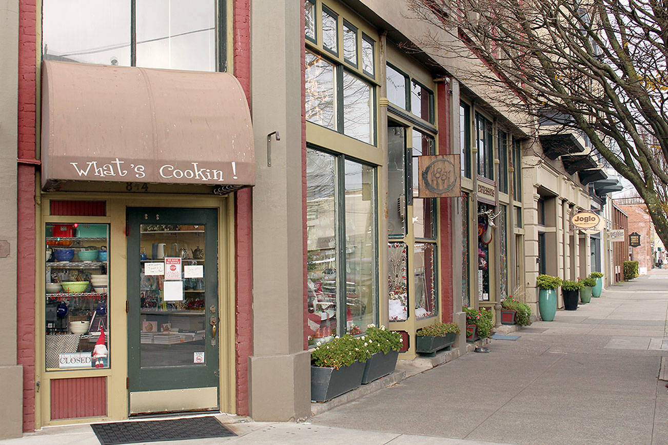 Downtown retail stores in Port Townsend were closed Thursday for Thanksgiving, but many are planning promotions for Small Business Saturday. Local retailers across the North Olympic Peninsula are offering a variety of sales and promotions this weekend for Black Friday and Small Business Saturday. (Zach Jablonski/Peninsula Daily News)