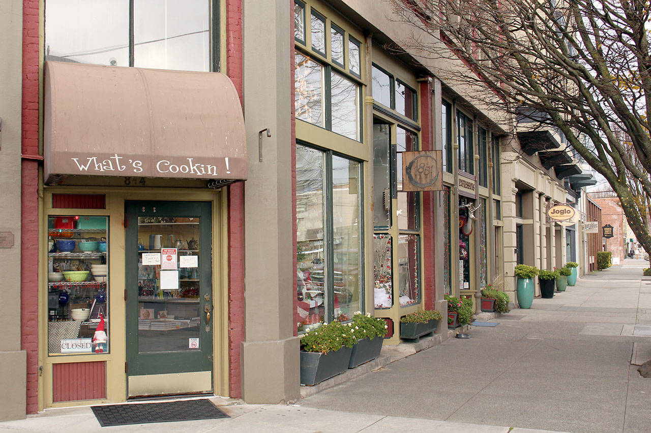 Downtown retail stores in Port Townsend were closed Thursday for Thanksgiving, but many are planning promotions for Small Business Saturday. Local retailers across the North Olympic Peninsula are offering a variety of sales and promotions this weekend for Black Friday and Small Business Saturday. (Zach Jablonski/Peninsula Daily News)