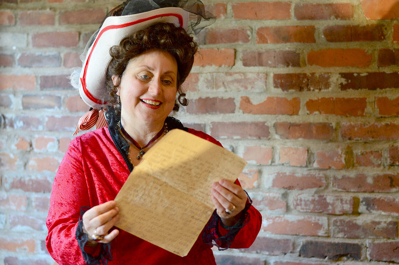 Denise Winter stars in the title role in “May’s Vote,” the Key City Public Theatre production online Saturday and Sunday. (Diane Urbani de la Paz/Peninsula Daily News)