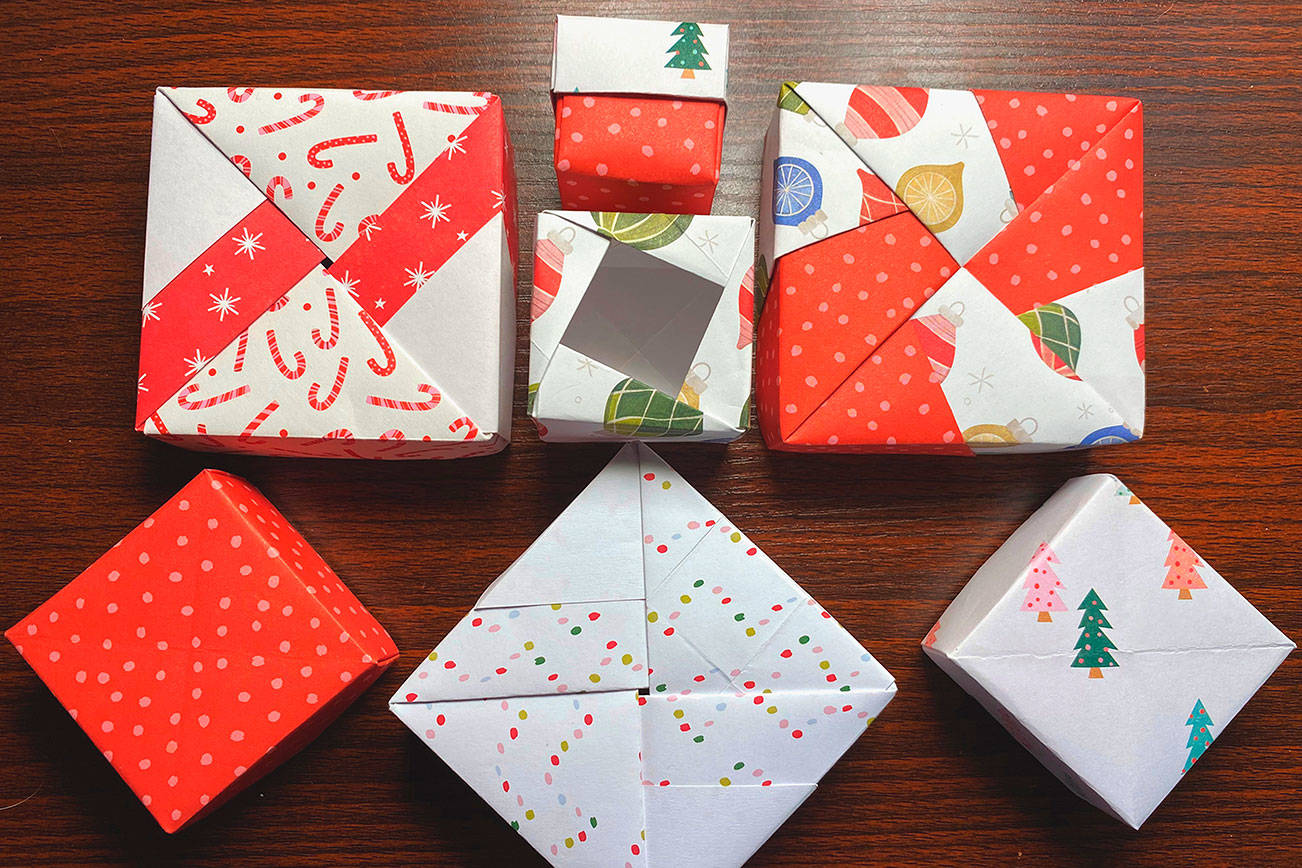 A Zoom workshop will instruct participants in how to origami boxes using kits as part of the North Olympic Library System's CreativiTea series. Photo courtesy of North Olympic Library System