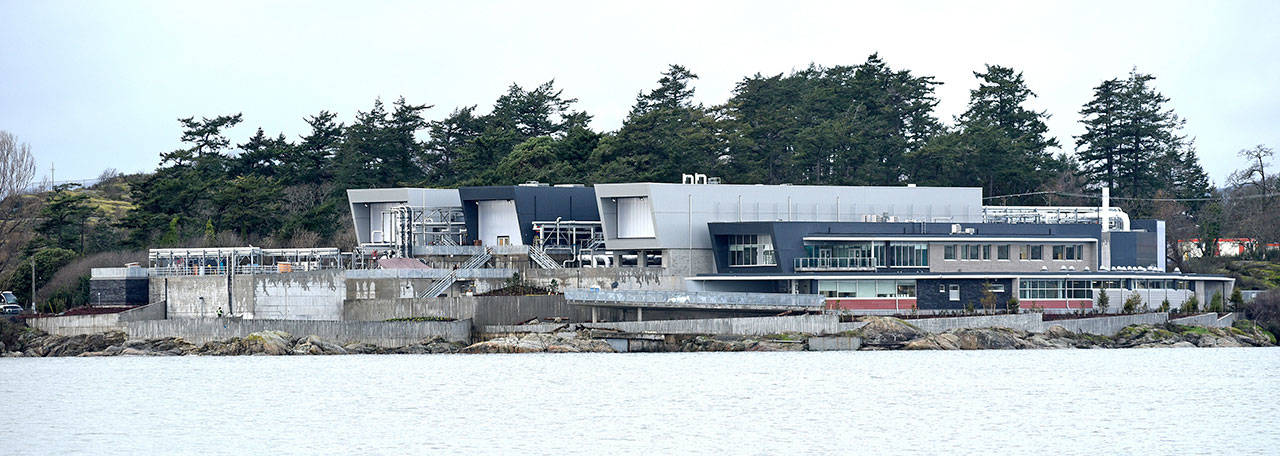 The Capital Regional District’s $775-million wastewater treatment project, which is now treating wastewater for the region, can be seen Dec. 15, 2020. (Photo courtesy of Don Denton)