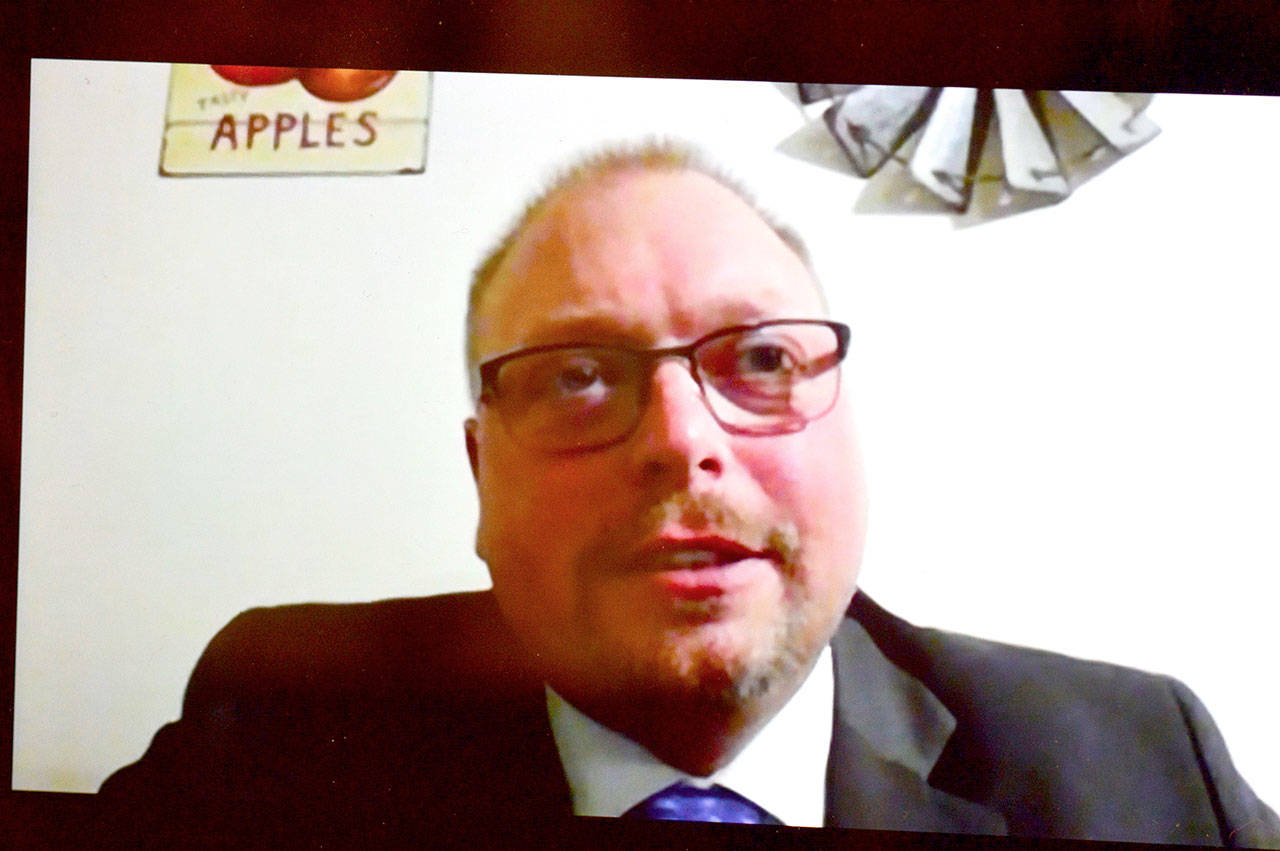 Port Townsend police chief candidate Joe Harris works in Mattawa, Grant County. (Diane Urbani de la Paz/Peninsula Daily News)